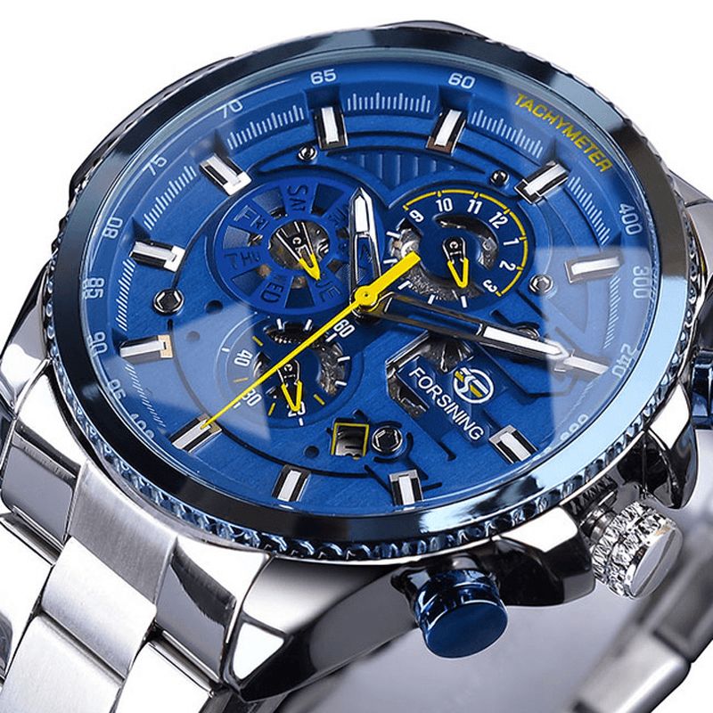 Forsining Gmt1137 Fashion Herre Watch Luminous Week Month Display Automatic Mechanical Watch