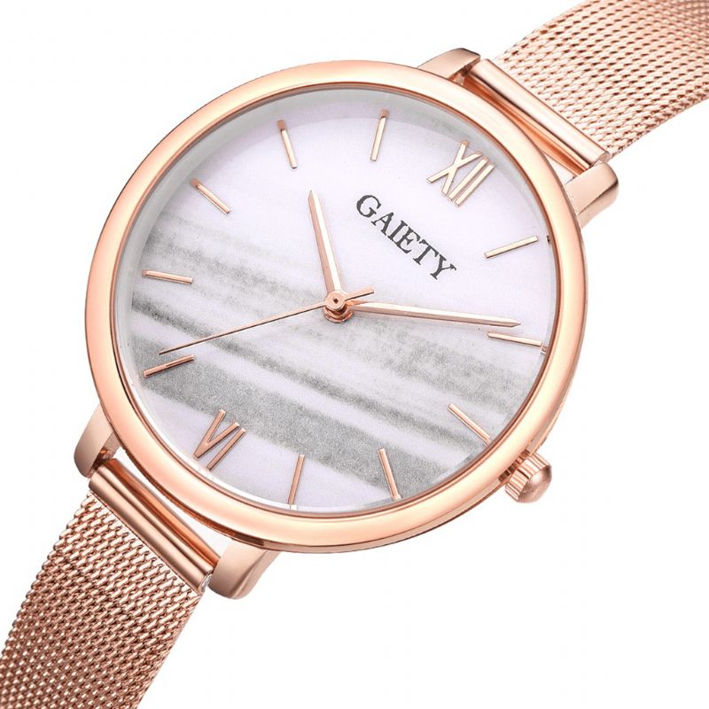 Gaiety G574 Fargerik Rose Gold Steel Band Dame Armbåndsur Ultra Thin Kvartsklokke