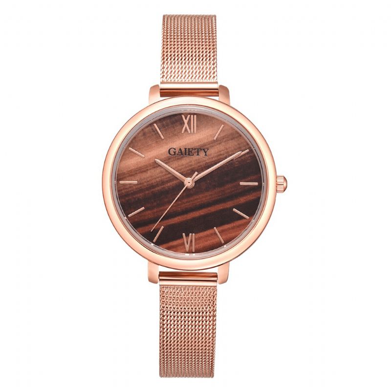 Gaiety G574 Fargerik Rose Gold Steel Band Dame Armbåndsur Ultra Thin Kvartsklokke