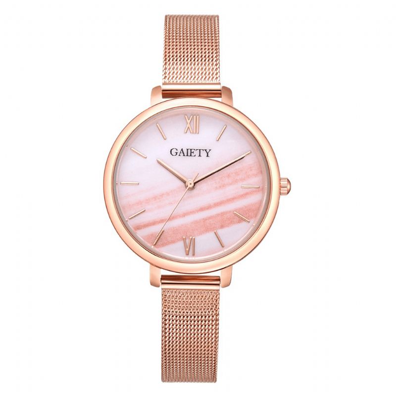 Gaiety G574 Fargerik Rose Gold Steel Band Dame Armbåndsur Ultra Thin Kvartsklokke