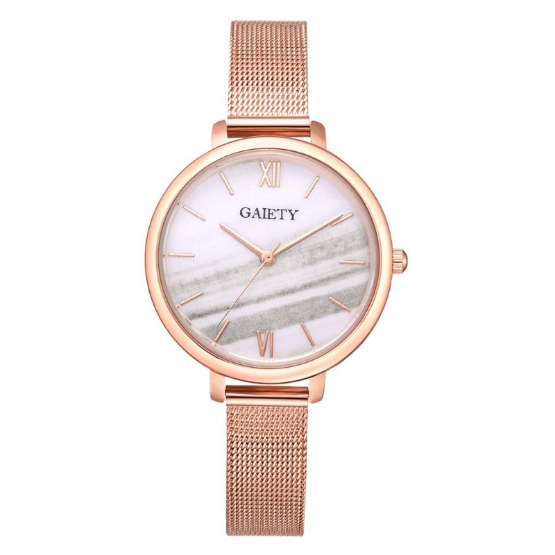 Gaiety G574 Fargerik Rose Gold Steel Band Dame Armbåndsur Ultra Thin Kvartsklokke