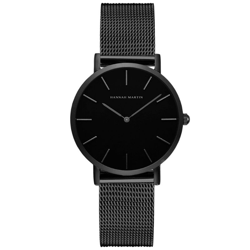 Hannah Martin Ch36 Mote Uformell Enkel Big Dial Steel Mesh Stropp Vanntett Kvarts Kvarts Klokke