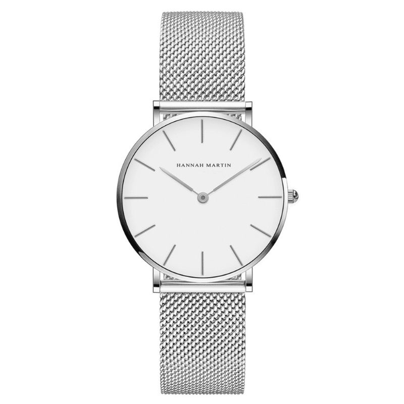 Hannah Martin Ch36 Mote Uformell Enkel Big Dial Steel Mesh Stropp Vanntett Kvarts Kvarts Klokke