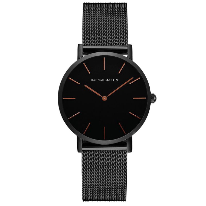 Hannah Martin Ch36 Mote Uformell Enkel Big Dial Steel Mesh Stropp Vanntett Kvarts Kvarts Klokke