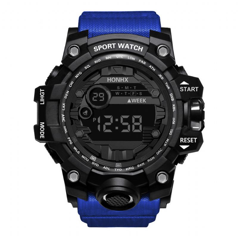 Honhx 55-66F Herre Lysende Display Vekkerklokke Stoppeklokke Sport Digital Watch