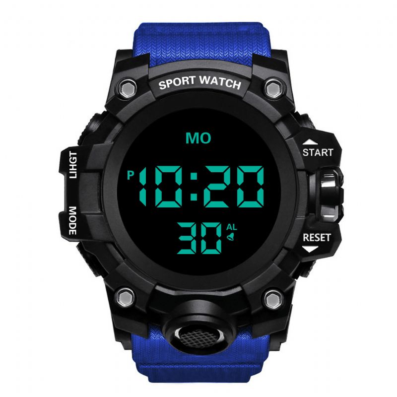 Honhx 55F-783 Menn Lysende Display Stoppeklokke Vekkerklokke Mote Digital Watch