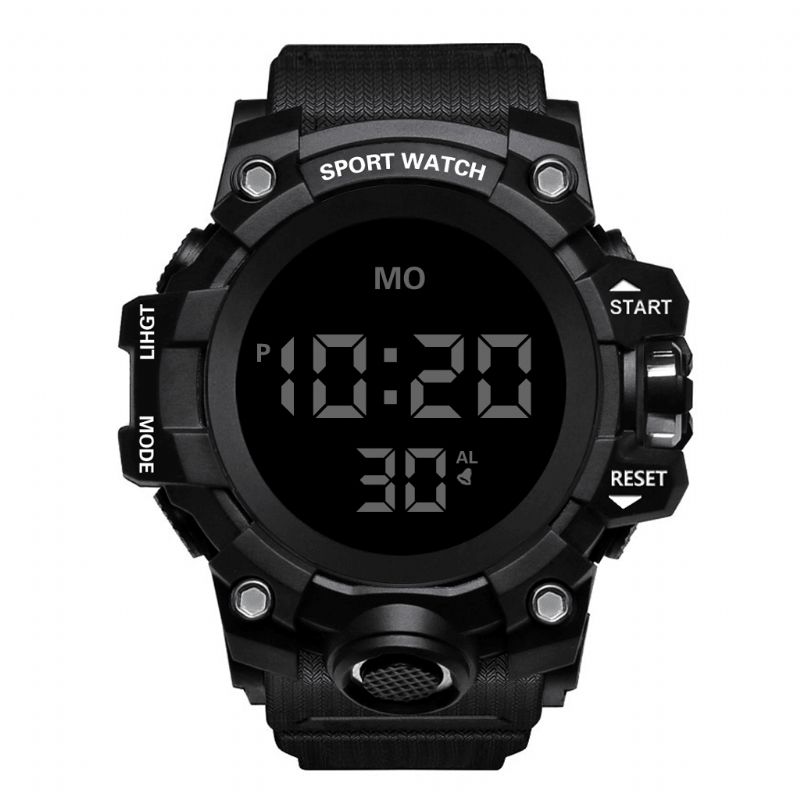 Honhx 55F-783 Menn Lysende Display Stoppeklokke Vekkerklokke Mote Digital Watch