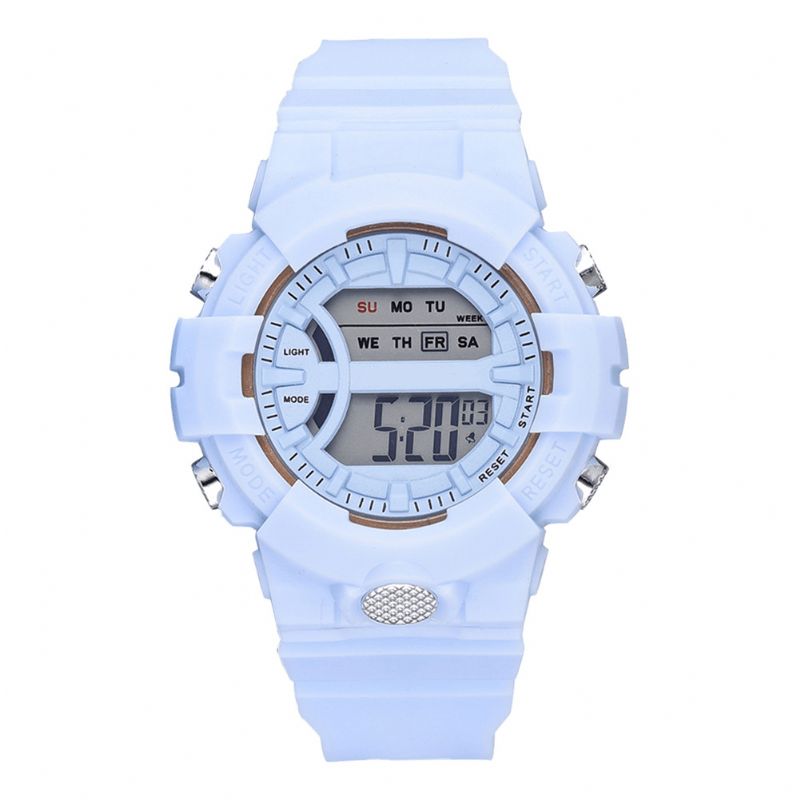 Honhx 592 Fashion Casual Time Week Display Silikonrem Led Digital Watch Dameklokke