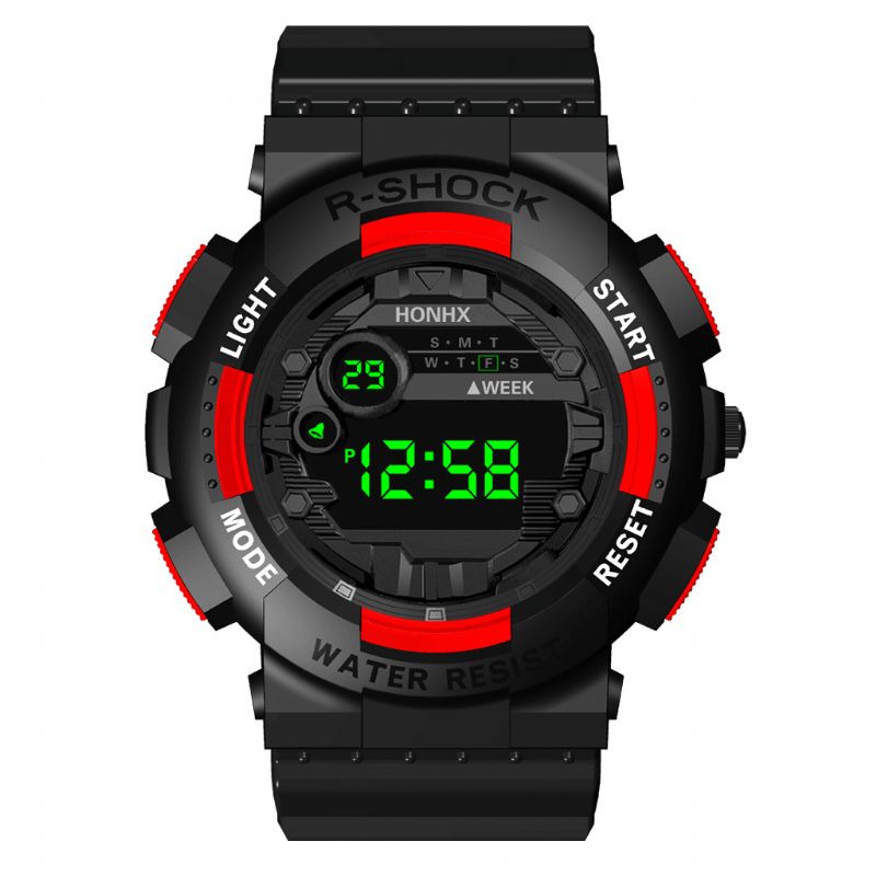 Honhx 82-66F Mote Sport Style Menn Luminous Dsiplay Digital Watch