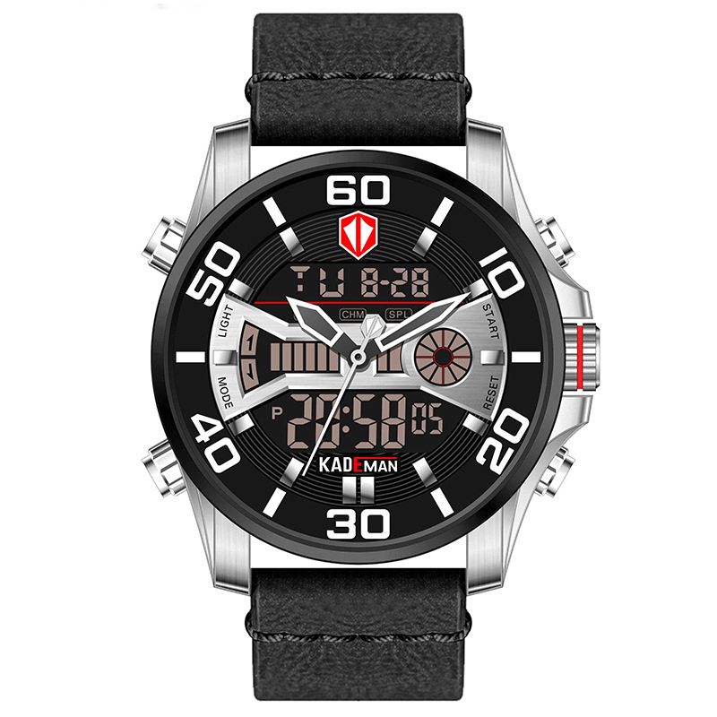 Kademan K6171 Sport Herre Digital Klokke Multifunksjon Vekkerklokke Vanntett Dual Display Watch