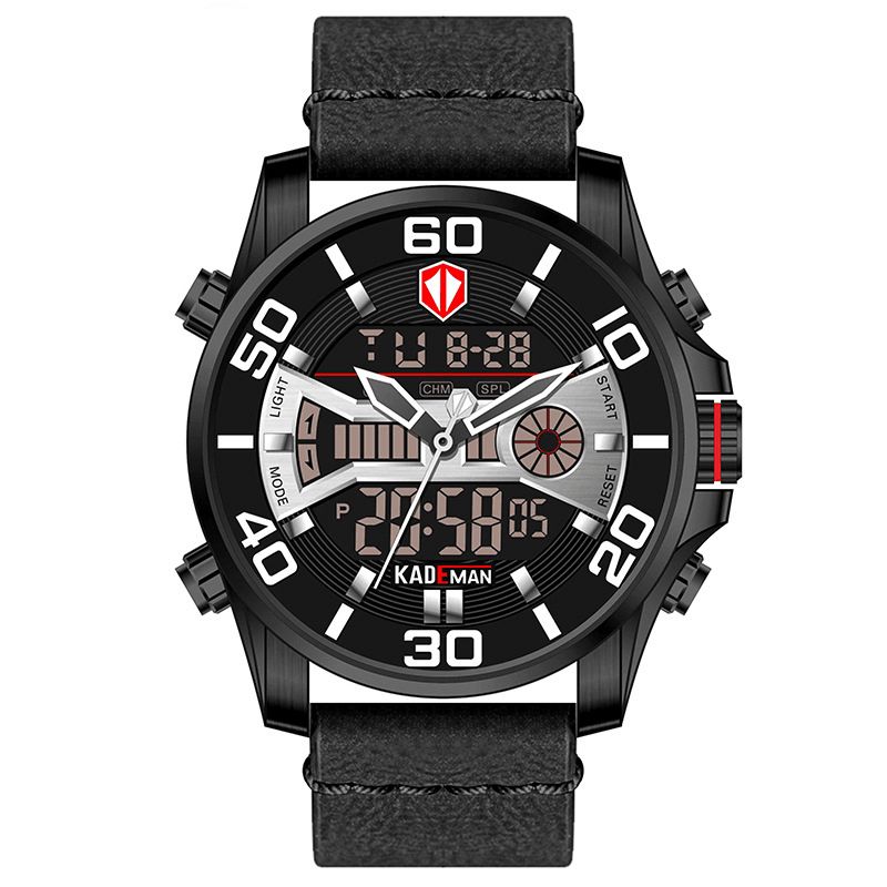 Kademan K6171 Sport Herre Digital Klokke Multifunksjon Vekkerklokke Vanntett Dual Display Watch