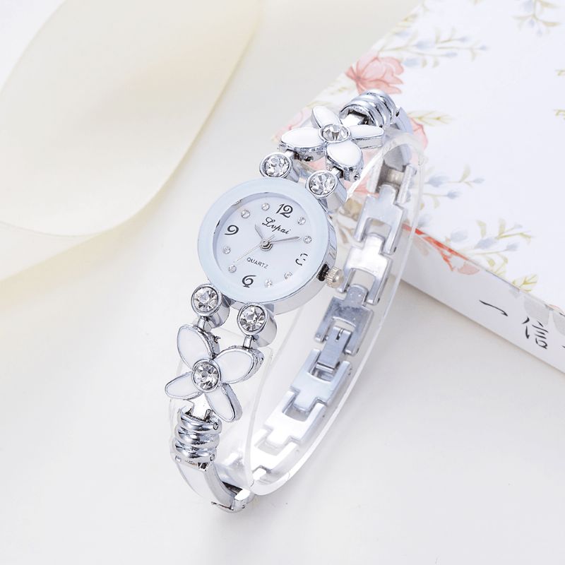 Lvpai Lp171 Flower Dress Dame Armbånd Watch Crystal Diamond Liten Urskive Kvartsklokke