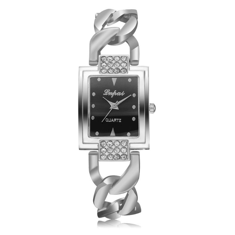 Lvpai P031 Klassisk Design Dame Armbåndsur Full Metal Rectangle Dial Kvartsklokke