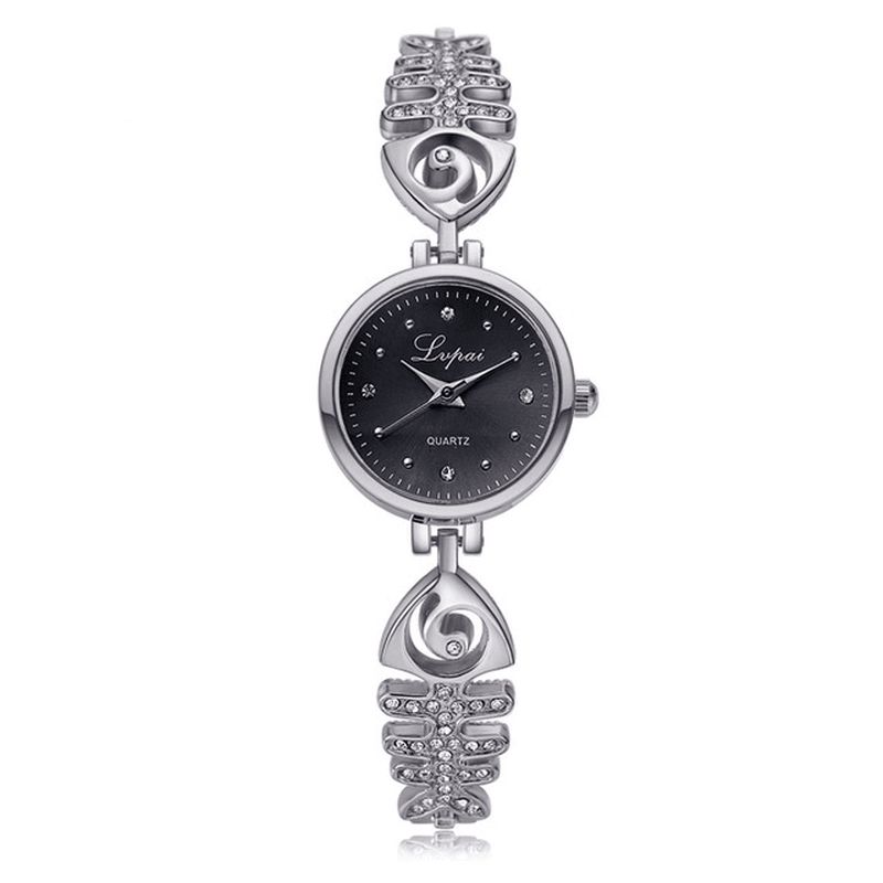 Lvpai P123 Diamond Dial Dame Armbånd Watch Full Steel Small Dial Quartz Klokker