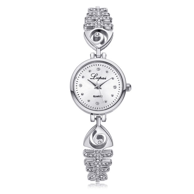 Lvpai P123 Diamond Dial Dame Armbånd Watch Full Steel Small Dial Quartz Klokker