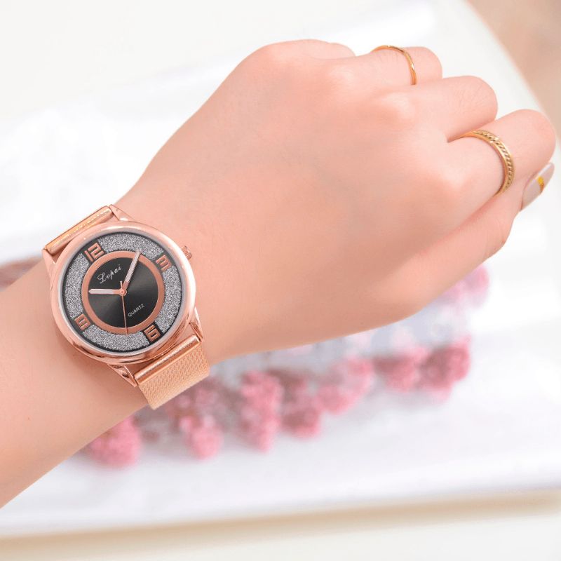 Lvpai P732 Rose Gold Elegant Design Dame Armbåndsur Fasjonable Analog Kvartsklokke