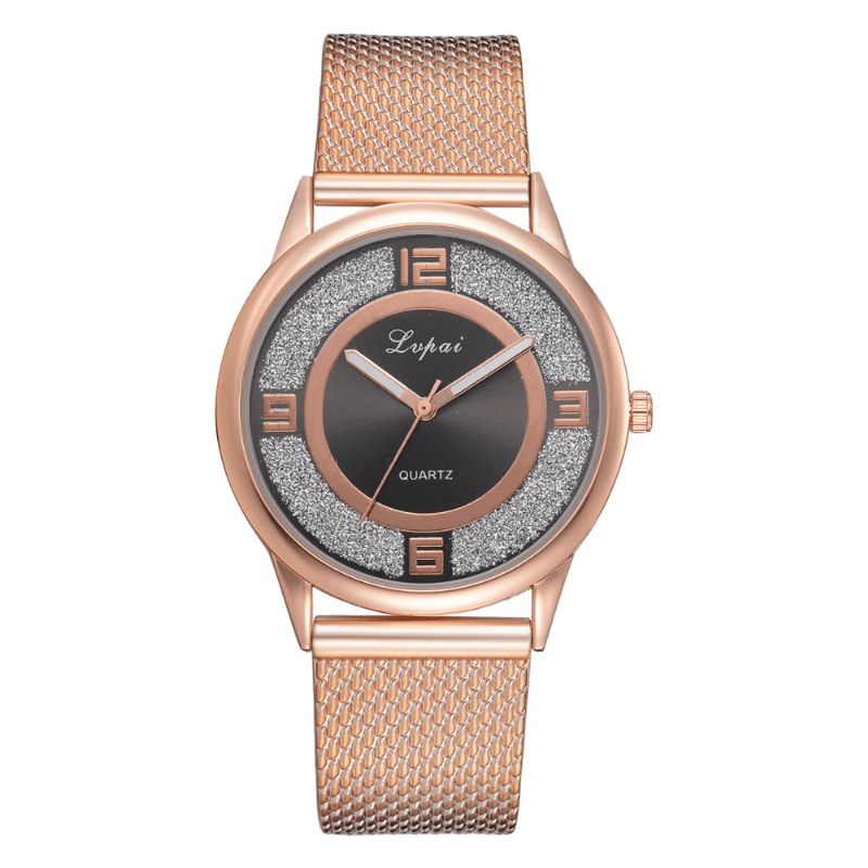 Lvpai P732 Rose Gold Elegant Design Dame Armbåndsur Fasjonable Analog Kvartsklokke