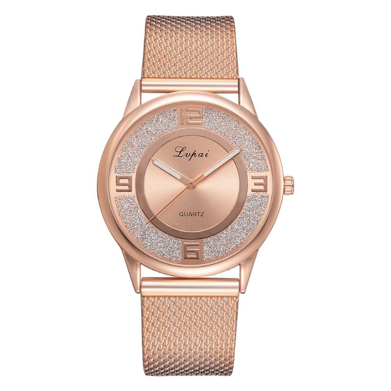 Lvpai P732 Rose Gold Elegant Design Dame Armbåndsur Fasjonable Analog Kvartsklokke