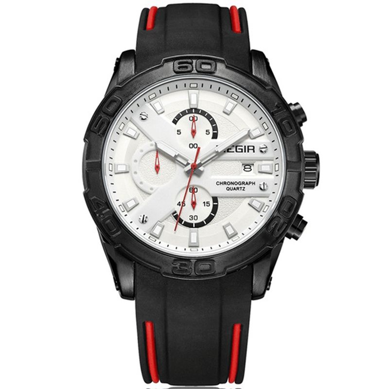 Megir 2055 Sport Watch Herre Quartz Chronograph Svart Mann Armbåndsur