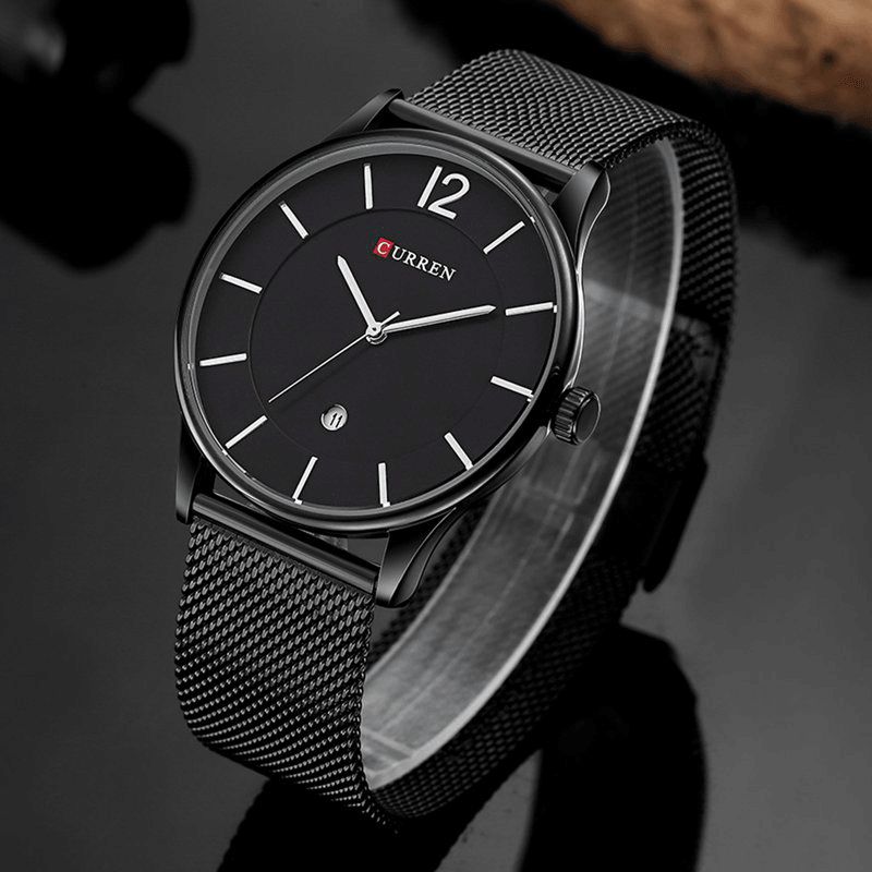 Menn Watch Ultra Thin Enkel Luksus Mann Kvarts Armbåndsur