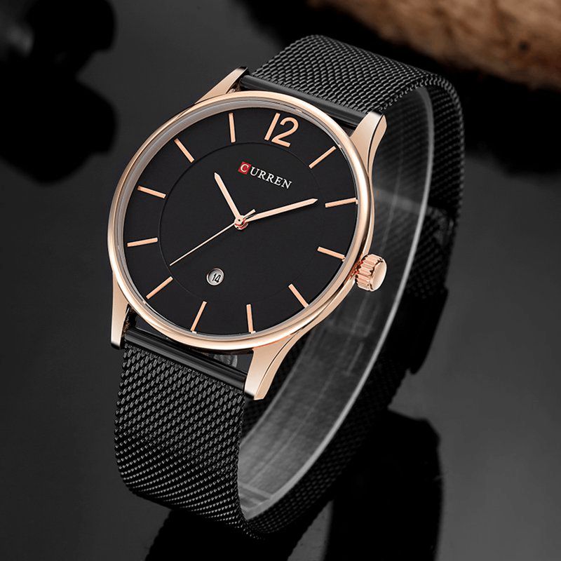 Menn Watch Ultra Thin Enkel Luksus Mann Kvarts Armbåndsur