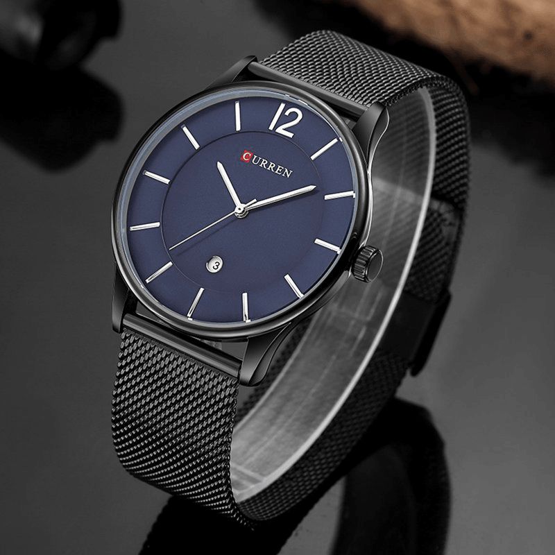 Menn Watch Ultra Thin Enkel Luksus Mann Kvarts Armbåndsur