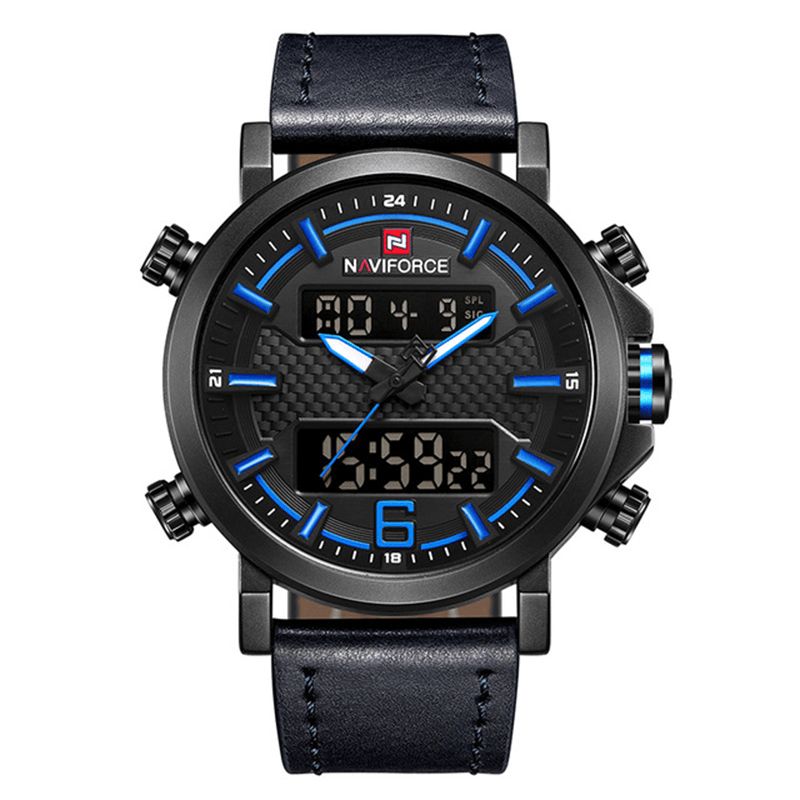 Naviforce 9135 Dual Display Digital Watch Lysende Display Alarmkalender Outdoor Sports Watch