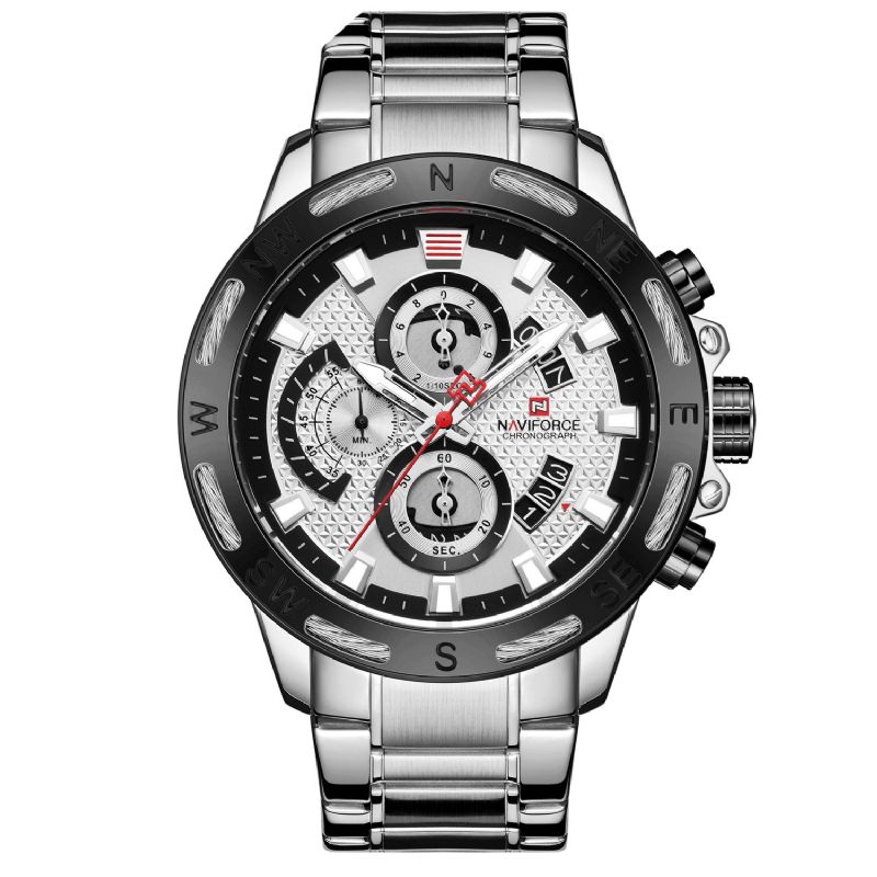 Naviforce 9165 Chronograph Business Style Herreklokke Lysende Kvartsklokke