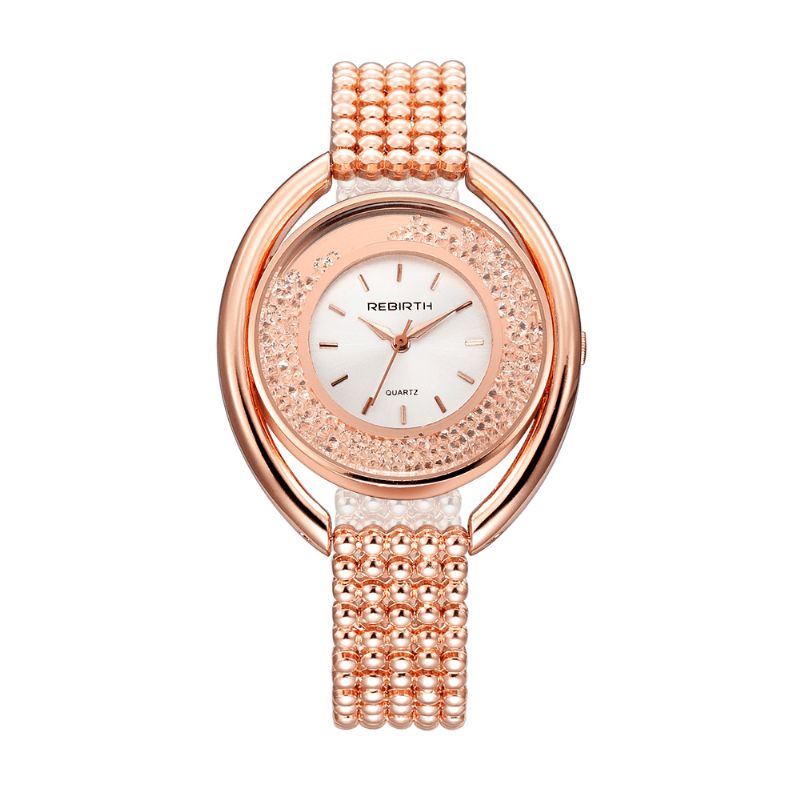 Rebirth Re079 Mote Kvinner Kvarts Klokke Dame Luksus Diamond Steel Strap Armbånd Watch