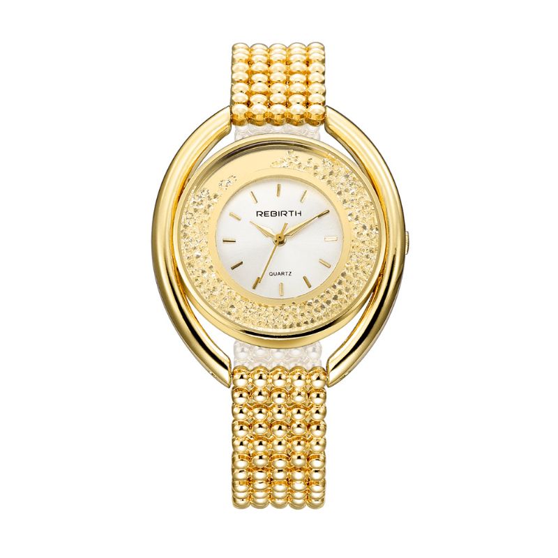 Rebirth Re079 Mote Kvinner Kvarts Klokke Dame Luksus Diamond Steel Strap Armbånd Watch