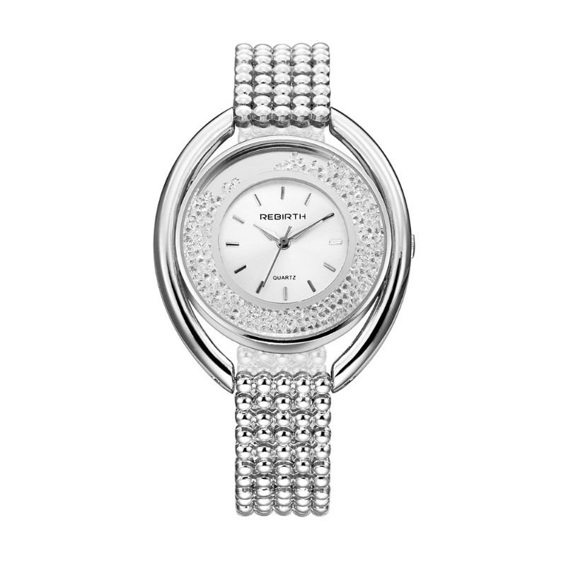 Rebirth Re079 Mote Kvinner Kvarts Klokke Dame Luksus Diamond Steel Strap Armbånd Watch