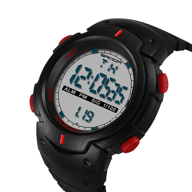 Sanda 269 Digital Watch Luminous Motion Timing Stoppeklokke Kalender Alarmklokke Outdoor Sports Watch