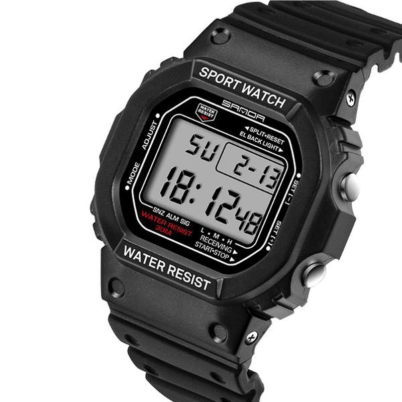 Sanda 329 Fashion Led Display Herreklokke Vanntett Sport Digital Watch