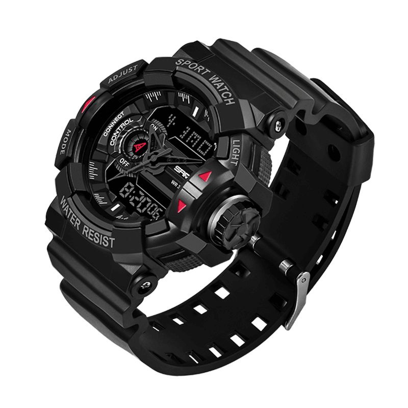 Sanda 599 Luminous Display Candar Stoppeklokke Herre Mote Sport Watch Dual Display Digital Watch