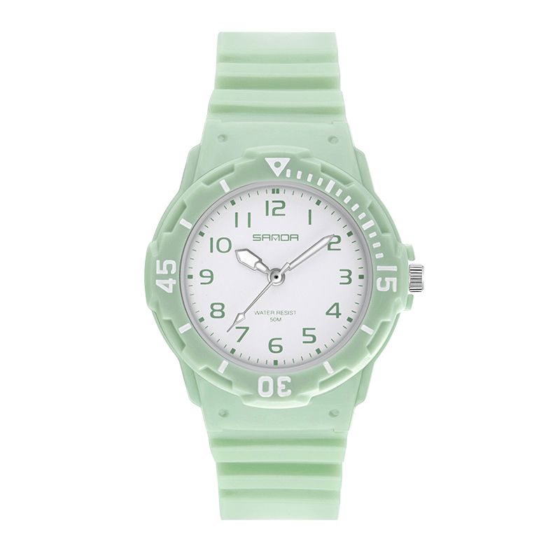 Sanda 6011 Fresh Color Silikon Strap Ultra Lett Kvarts Kvarts Klokke