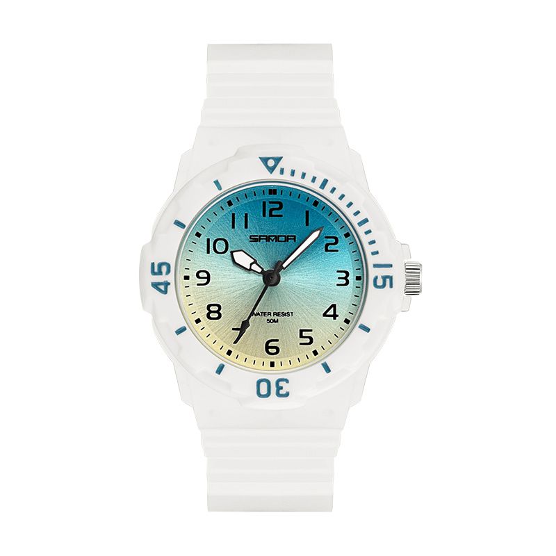 Sanda 6011 Fresh Color Silikon Strap Ultra Lett Kvarts Kvarts Klokke