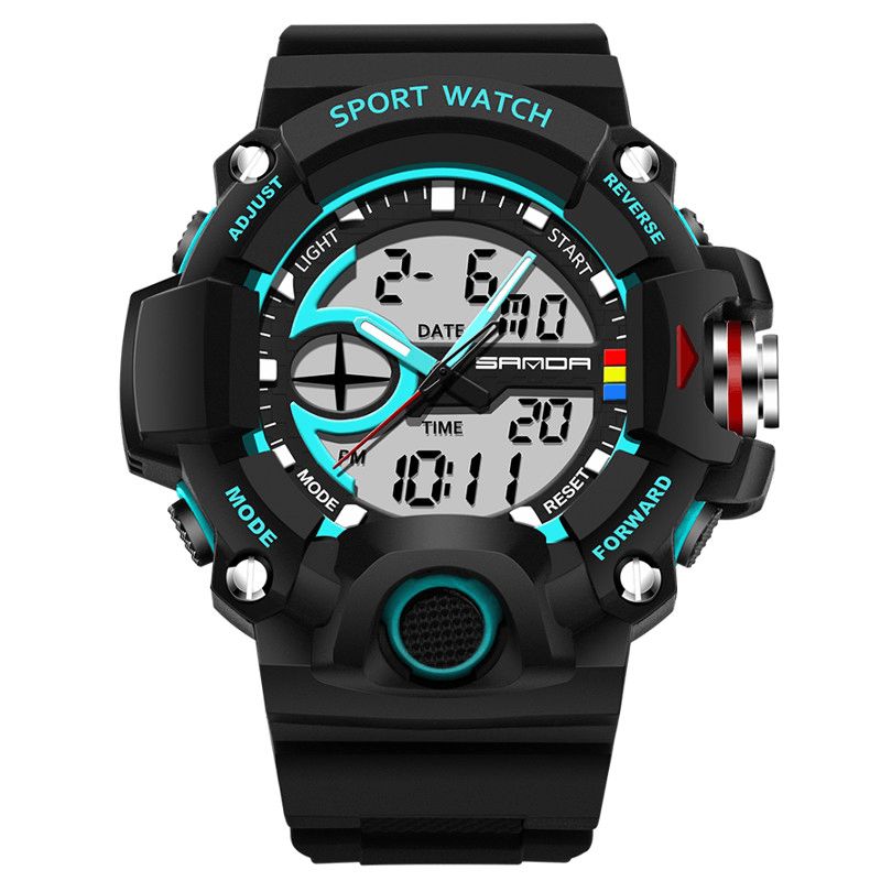 Sanda 715 Dual Display Multi-Function Sport Stoppeklokke Utendørs Mote Herre Digital Watch