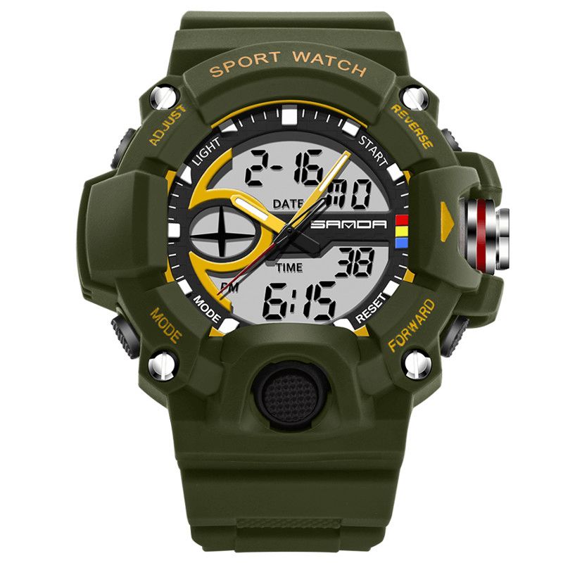 Sanda 715 Dual Display Multi-Function Sport Stoppeklokke Utendørs Mote Herre Digital Watch