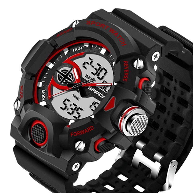 Sanda 715 Dual Display Multi-Function Sport Stoppeklokke Utendørs Mote Herre Digital Watch