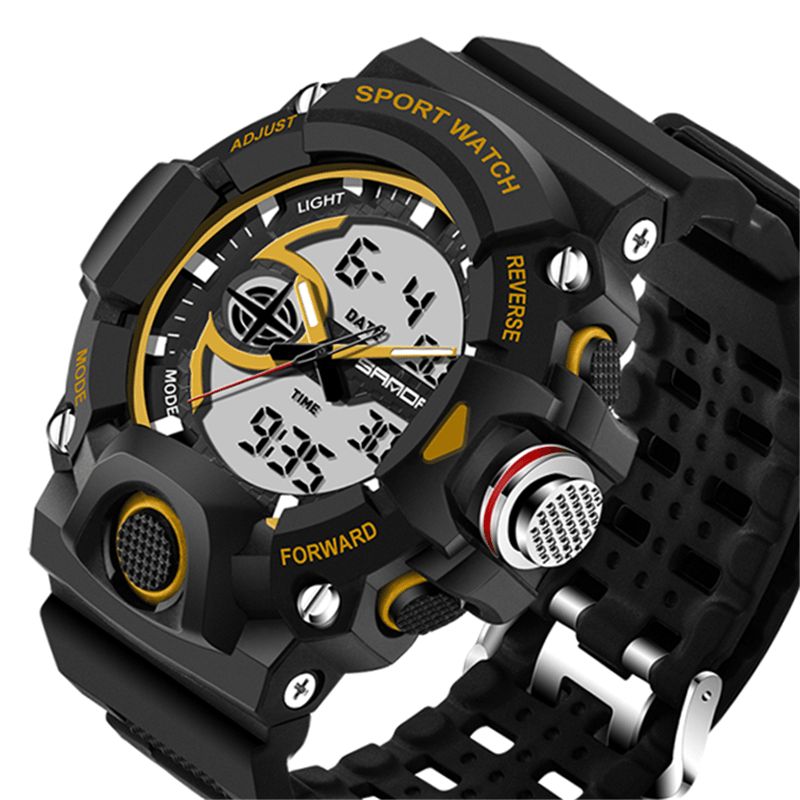 Sanda 715 Dual Display Multi-Function Sport Stoppeklokke Utendørs Mote Herre Digital Watch