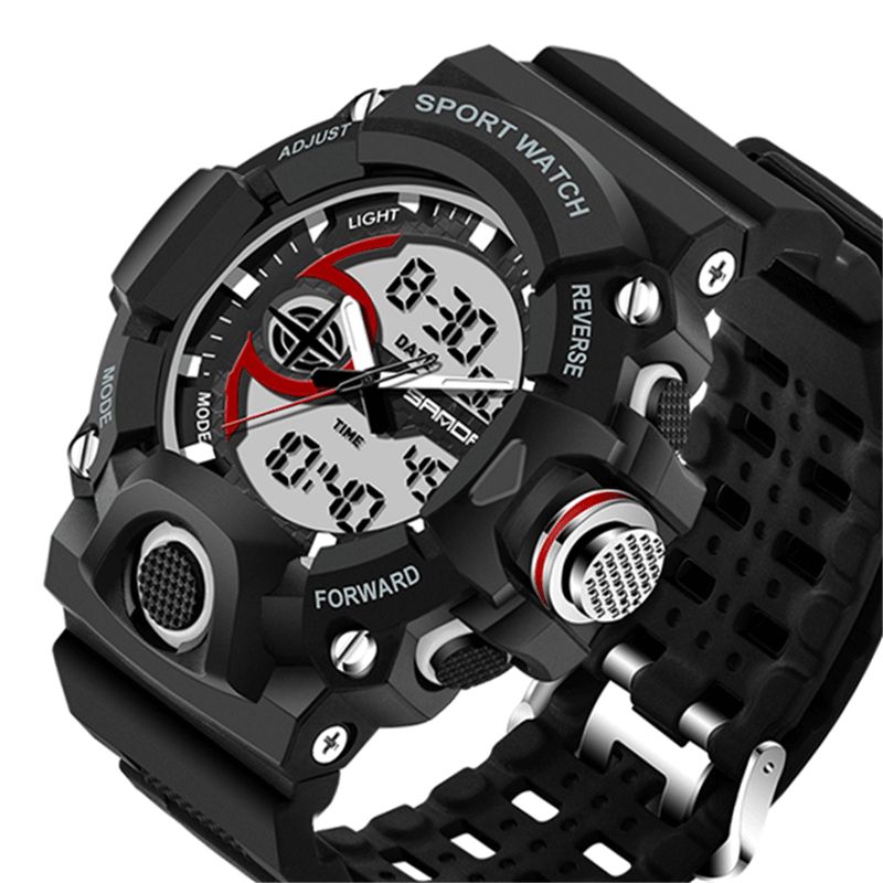 Sanda 715 Dual Display Multi-Function Sport Stoppeklokke Utendørs Mote Herre Digital Watch