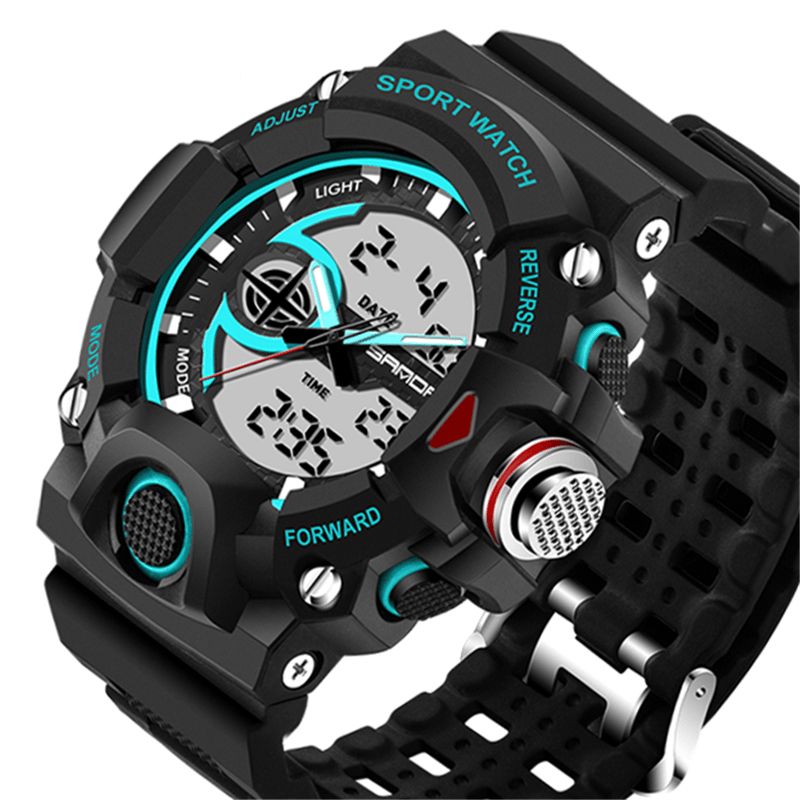 Sanda 715 Dual Display Multi-Function Sport Stoppeklokke Utendørs Mote Herre Digital Watch