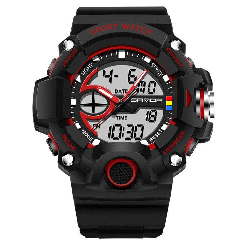 Sanda 715 Dual Display Multi-Function Sport Stoppeklokke Utendørs Mote Herre Digital Watch