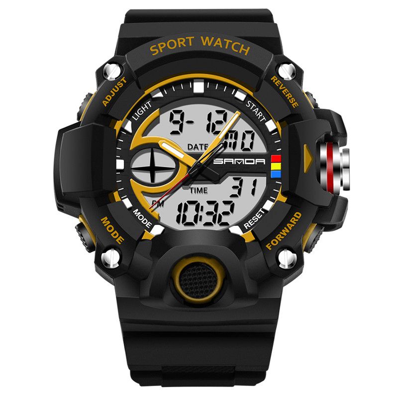 Sanda 715 Dual Display Multi-Function Sport Stoppeklokke Utendørs Mote Herre Digital Watch