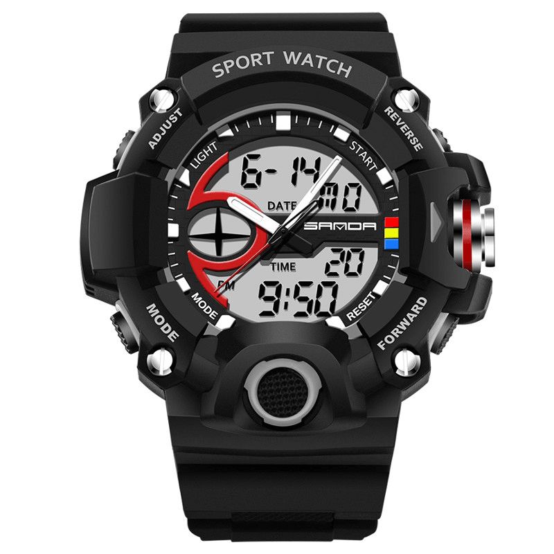 Sanda 715 Dual Display Multi-Function Sport Stoppeklokke Utendørs Mote Herre Digital Watch