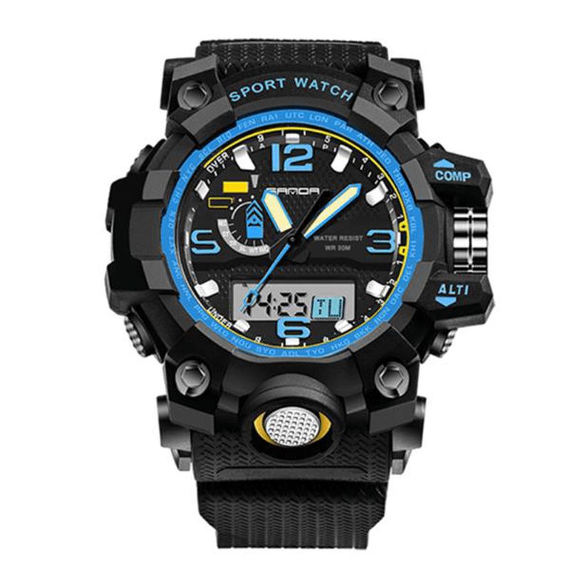 Sanda 732 Fashion Led Display Herreklokke 30M Vanntett Sport Digital Watch