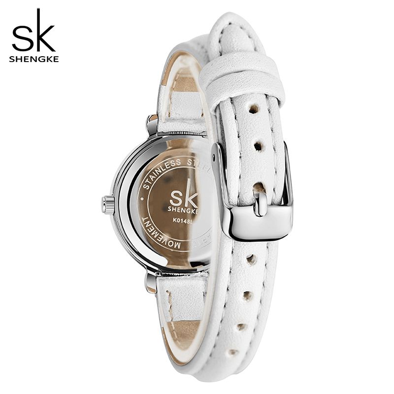 Shengke K0148 Fashion Leather Band Watch Casual Dial Elegant Dame Kvartsklokke