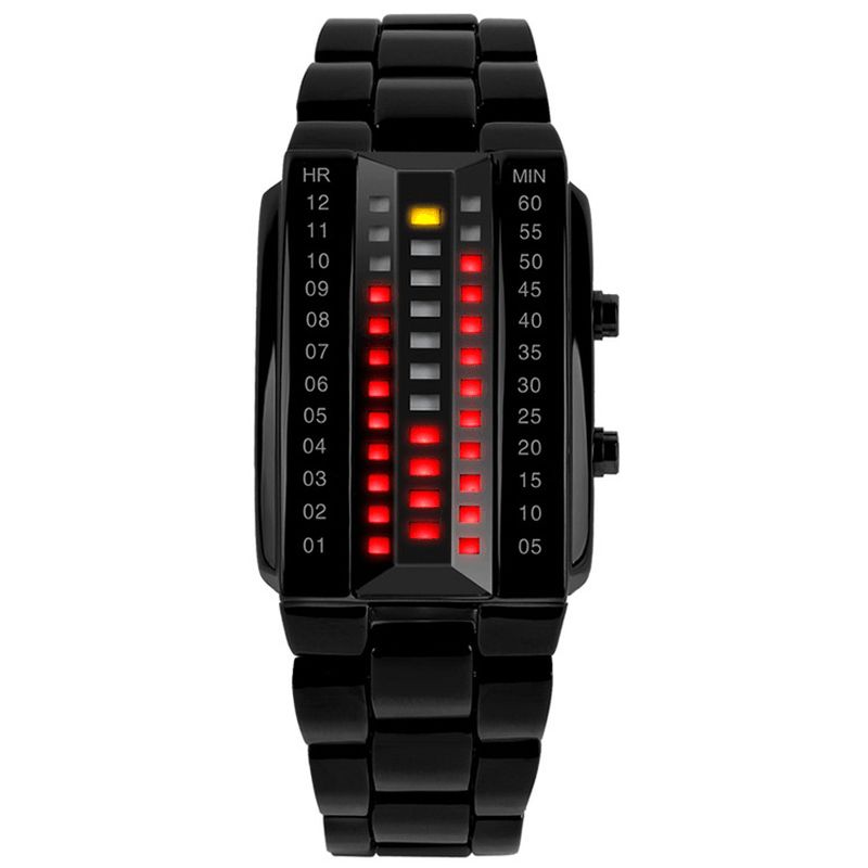 Skmei 1013 Fasjonable Creative Couple Led Display Watch Full Steel Band Digital Watch