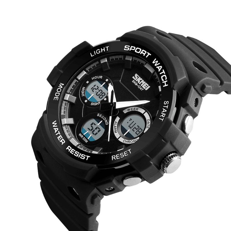 Skmei 1247 Dual Display Digital Watch Herre Luminous Chronograph Alarm Watch Outdoor Sports Watch