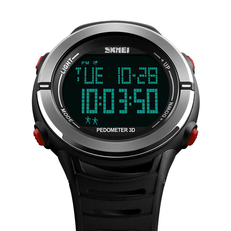 Skmei 1322 Digital Klokke Mannlig Mote Sport Multi-Function Alarm Skritteller Armbåndsur